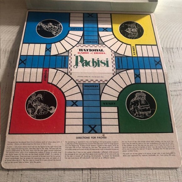 Rare , vintage c. 1950 National Games Pachisi Game of India #3019 - Picture 2 of 10